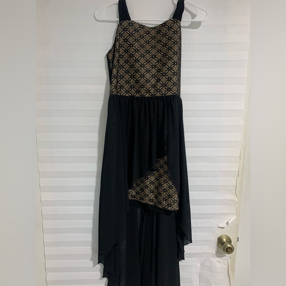 Hi low black elegant dress youth size 16